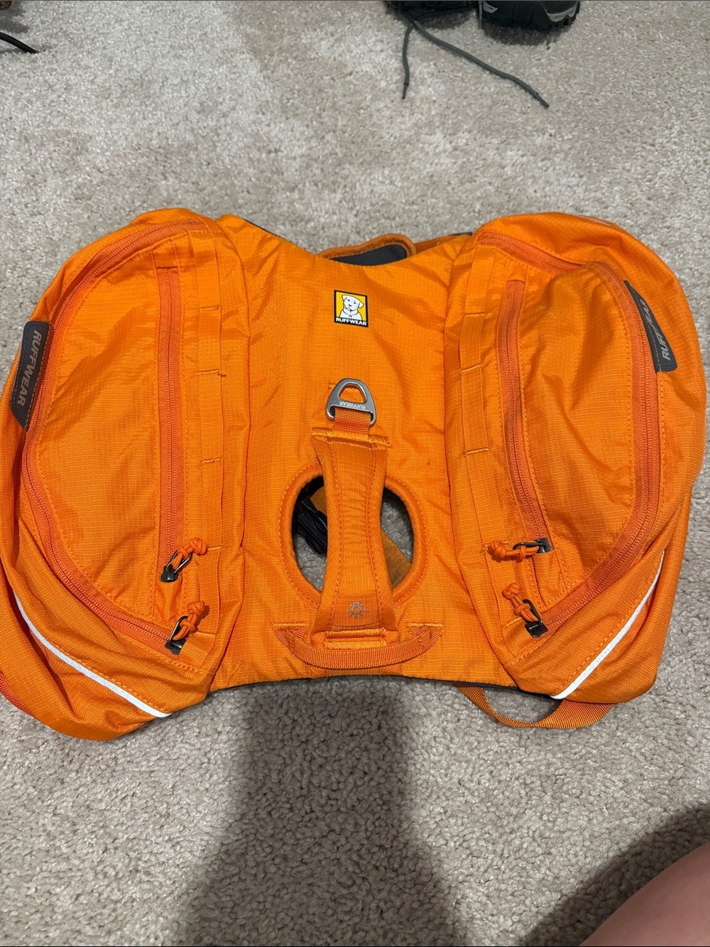 Ruffwear Orange Dog Backpack - Hands-Free Carrying Vest